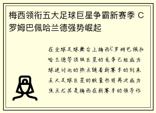 梅西领衔五大足球巨星争霸新赛季 C罗姆巴佩哈兰德强势崛起